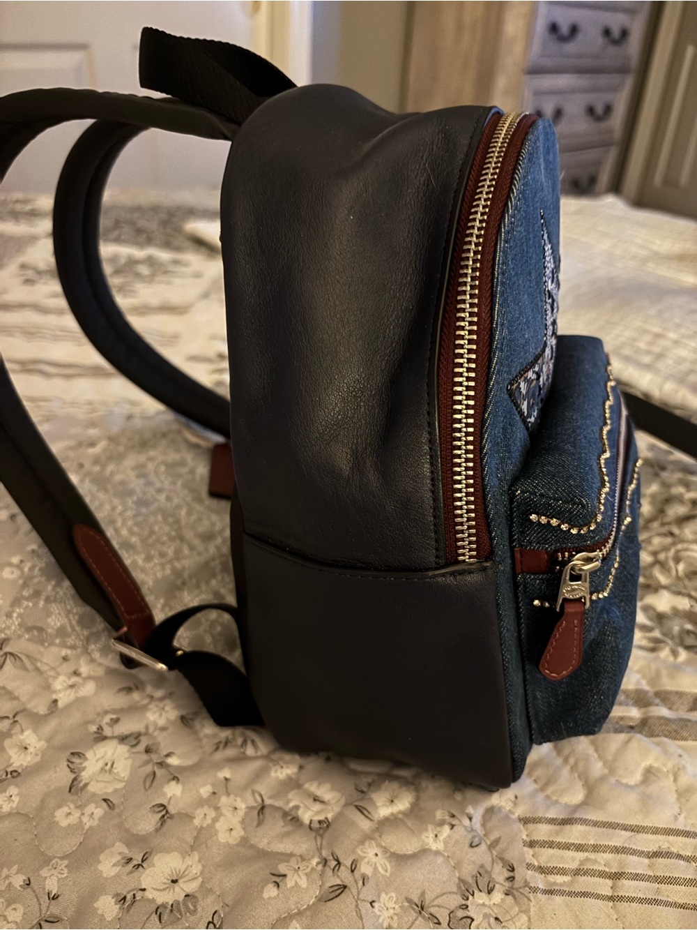 Coach Denim Patchwork Star Mini Backpack - Picture 3 of 7